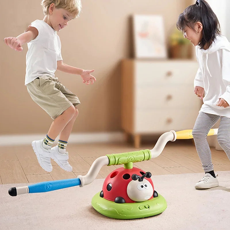 Musical Jump Sports Toys 5 in 1 3 in 1 Toss Ring Game Toy and Shooting Launcher for Kids Ladybug Multifunction Outdoor Machine