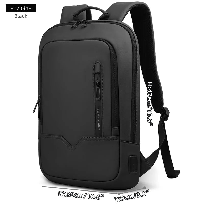 Heroic Knight Laptop Work Backpack Slim Men Waterproof Multifunctional 15.6"17" Business Trip Backpack Fashion Male School Bag