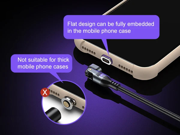 AUFU 16pin 180 Rotate Magnetic Cable 240W Fast Charging Micro USB Type C Cable For iPhone Xiaomi Samsung Magnet USB Phone Cable