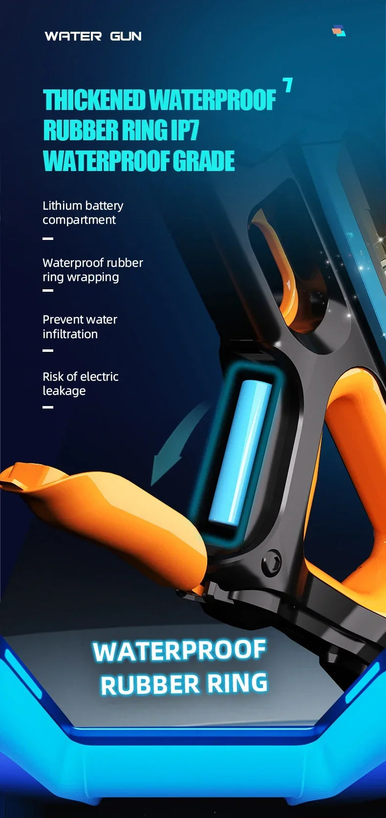 Full Electric Automatic Water Storage Gun Toys Portable Children Summer Beach Outdoor Fight Fantasy Toys for Boys Kids Game