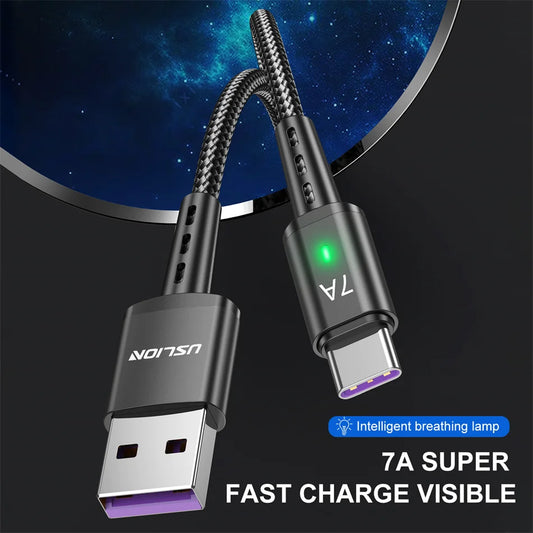 7A Fast USB C Type C Cable Fast Charging Data Cord Wire For MacBook Samsung S22 S20 Xiaomi 12 For Huawei Type C Charger