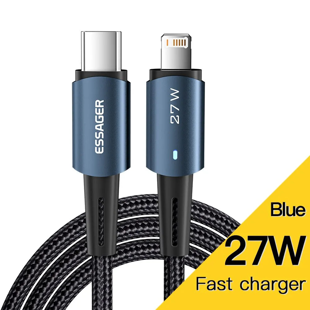 Essager Type C Cable For IPhone 11 12 13 Pro Max XS 20W Fast Charging Cable Type C To Lighting Date Wire For iPad Macbook