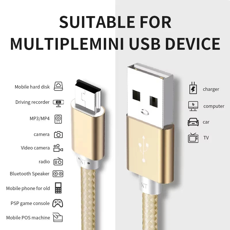 Mini USB Cable Mini USB to USB Fast Data Charger Cable for MP3 MP4 Player Car DVR GPS Digital Camera HDD