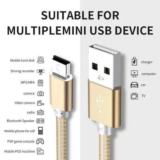 Mini USB Cable Mini USB to USB Fast Data Charger Cable for MP3 MP4 Player Car DVR GPS Digital Camera HDD
