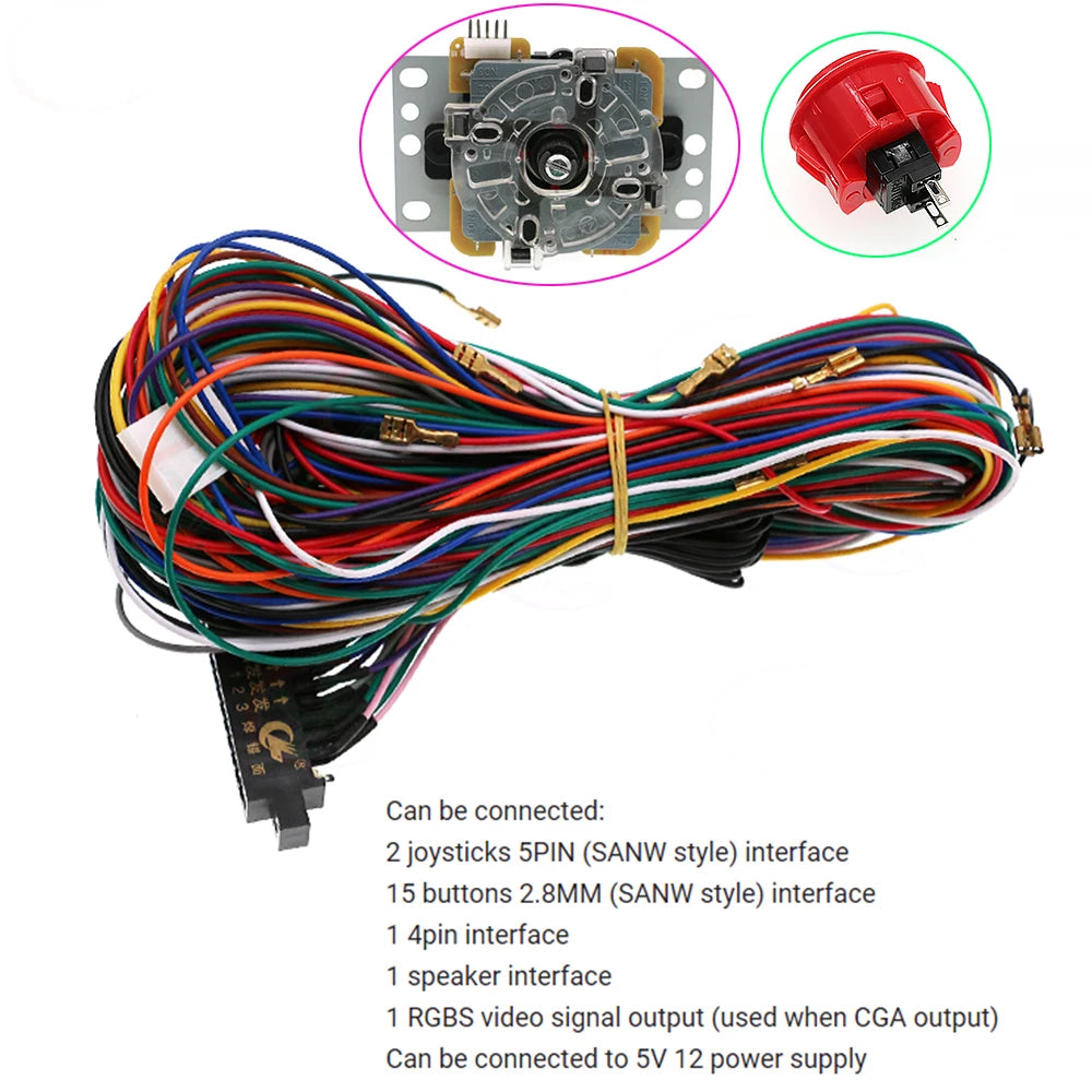 28Pins Connector Jamma Loom Wire Harness For Arcade Box Game Board Joystick Button Neo Geo Cabinet Coin Video Chassis Interface