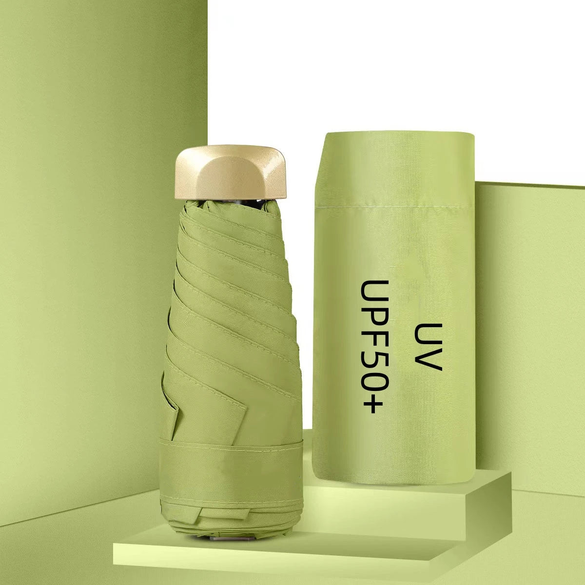 Mini Pocket Umbrella Small Sun Rain Umbrellas Vinyl Folding Umbrella UV Ultraviolet Protection Sun Shade Pocket Parasol Capsule