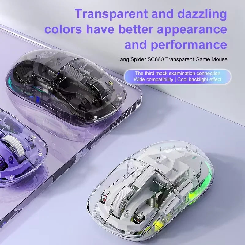 AULA SC660 Wireless Bluetooth Mouse E-sports Mouse Three-Mode Connection Lightweight Mouse Type-C Charging Game Office Girls Boy