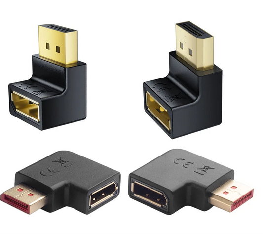 90 Degreen DisplayPort cable adapter Right Left angle Displayport adapter converter DisplayPort 1.4 adapter 4K 144Hz DP adapter