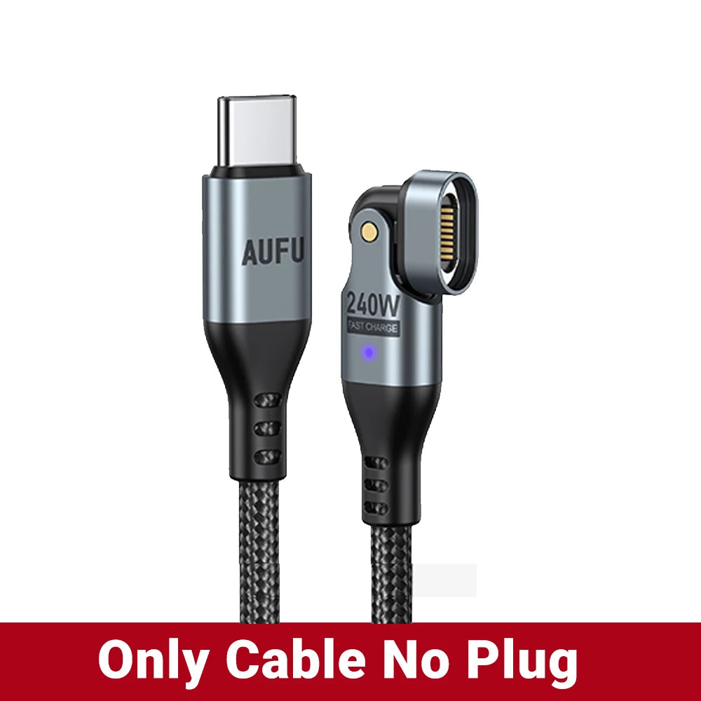 AUFU 16pin 180 Rotate Magnetic Cable 240W Fast Charging Micro USB Type C Cable For iPhone Xiaomi Samsung Magnet USB Phone Cable
