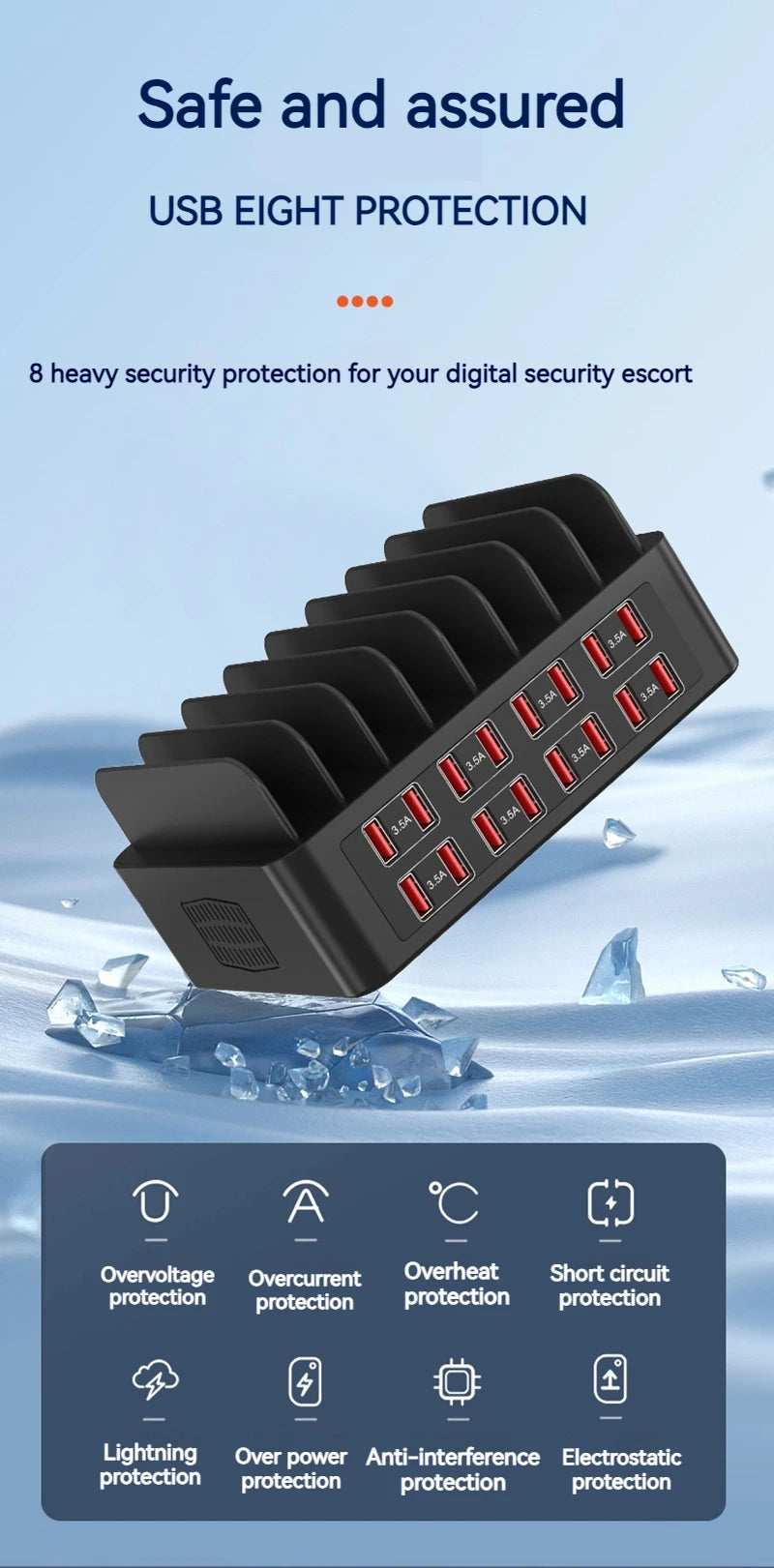 ASENGRY 150W Universal Multi USB Charger 16 Port USB Charging Station Tablet Stand For Ipad Iphone 15 14 13 Pro Max Samsung S24