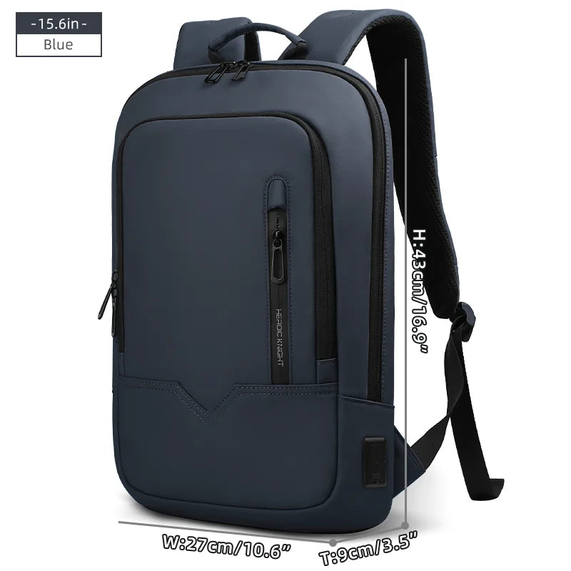 Heroic Knight Laptop Work Backpack Slim Men Waterproof Multifunctional 15.6"17" Business Trip Backpack Fashion Male School Bag
