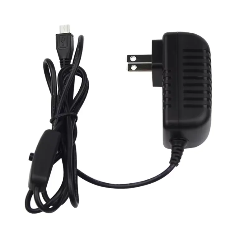 5V 3A Raspberry Pi 3B+ 3B Power Supply with Switch Button Power Adapter Micro USB Port for Pi Zero 2 W Orange Pi Zero 3 LTS