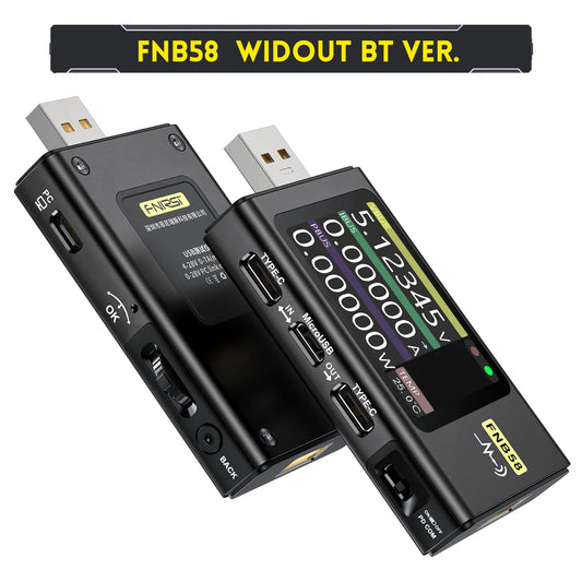 FNB58 USB Tester Voltmeter Ammeter TYPE-C Fast Charge Detection Trigger Capacity Measurement Ripple Measurement