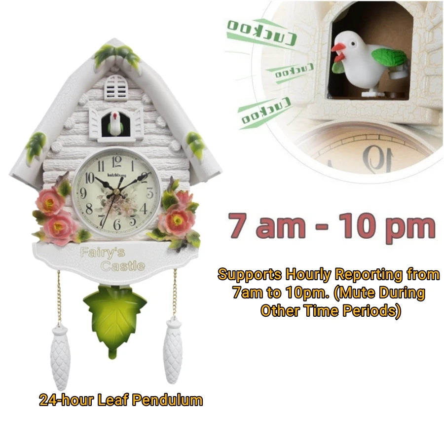 1pc Cuckoo Wall Clock, Daytime Hourly Alarm Pendulum Quartz Watch, Silent Wall Clock for Home Living Room Decoration Wall Art