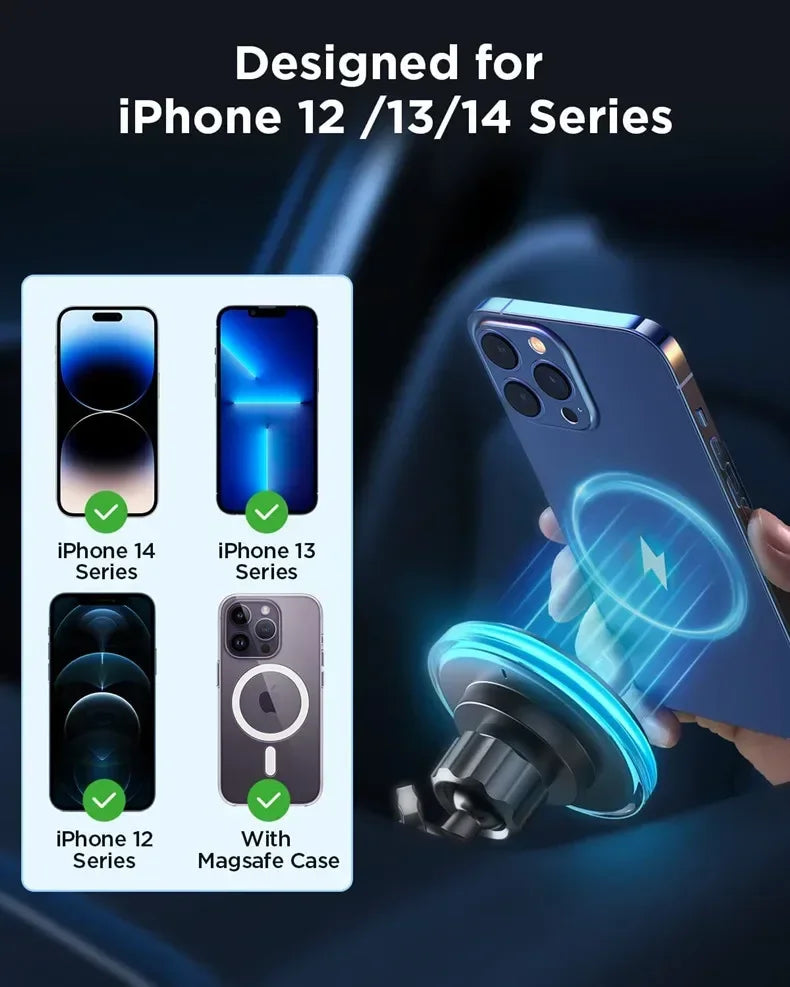 30W Car Magnetic Wireless Charger Phone Holder Stand for iPhone 15 14 13 12 Pro Max Samsung Car Mount Fast Charging Dock Station