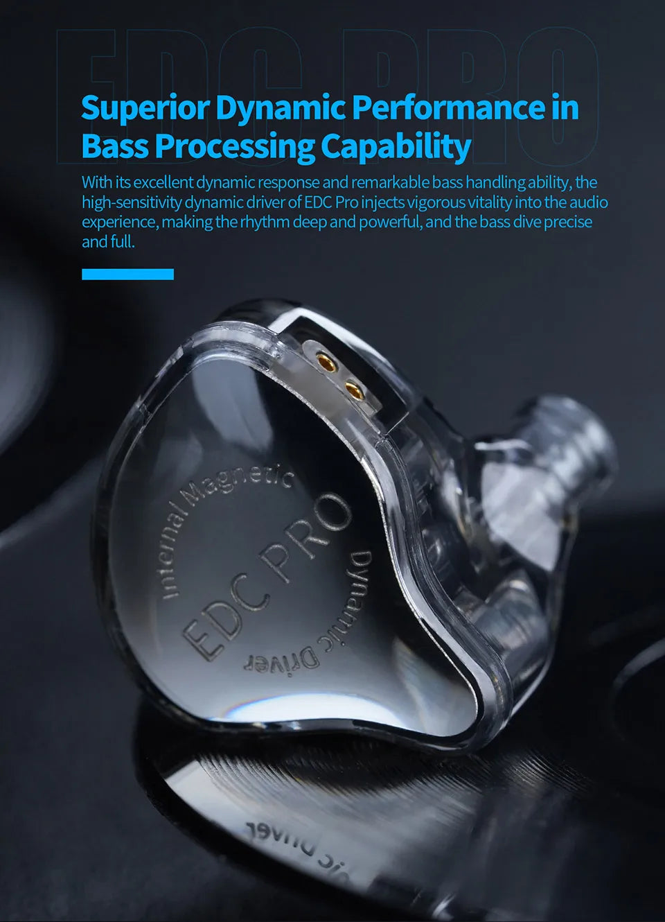 KZ EDC PRO High-Sensitivity Large Dynamic Earphone  Silver Plated Cable \ OFC Flat Cable Optional