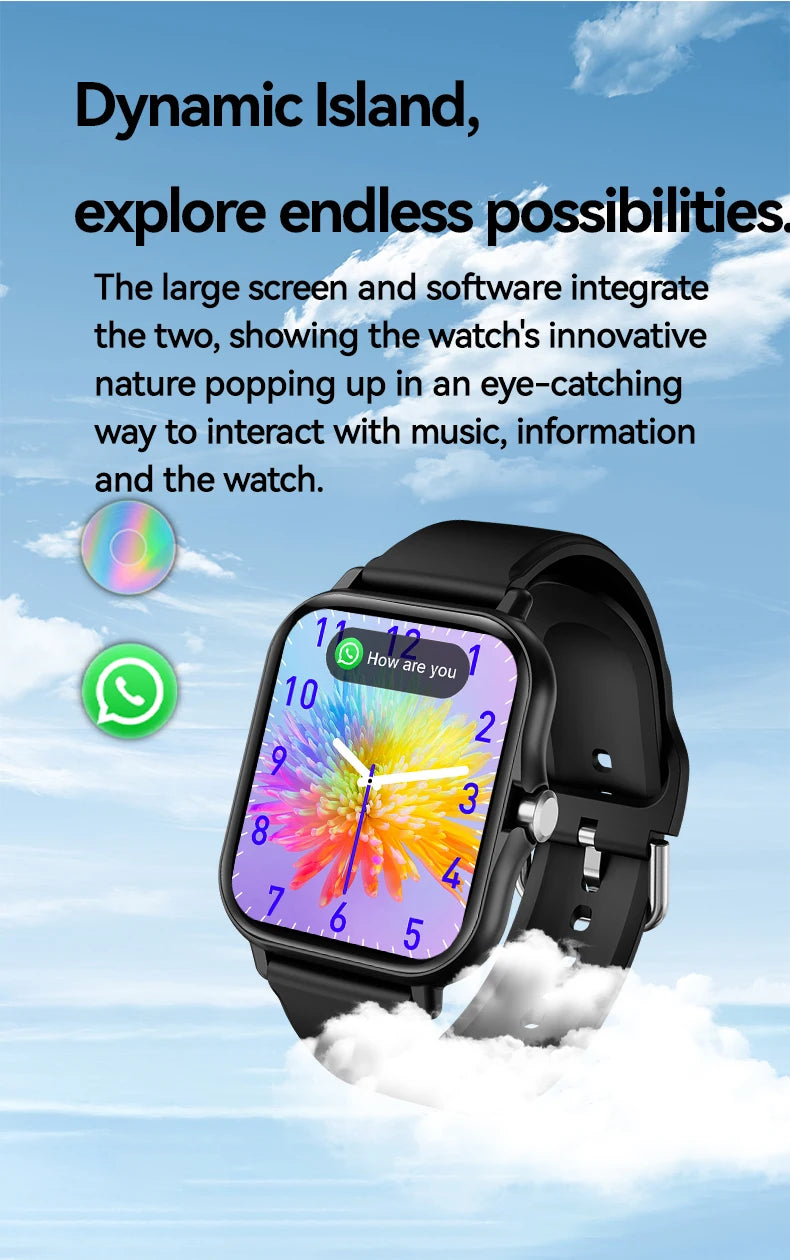 LAXASFIT 2025 New Smart Watch Bluetooth Talk Full Touch Screen Heart Rate Monitor Sports Fitness Smart Watch Men Women Gift