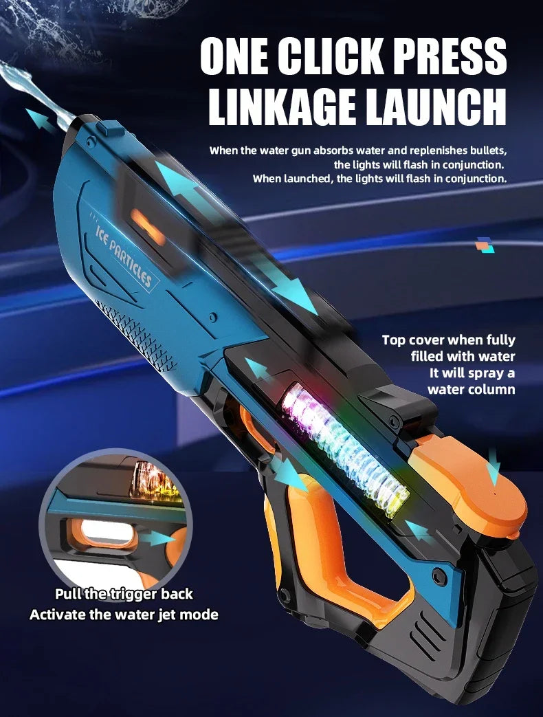 Full Electric Automatic Water Storage Gun Toys Portable Children Summer Beach Outdoor Fight Fantasy Toys for Boys Kids Game