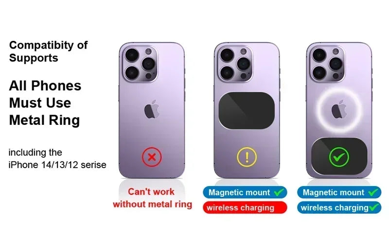 Car Magnetic Wireless Charger Dashboard Phone Holder Adjustable Long Arm For Magsafe iPhone 16 15 14 13 12 Pro Max Fast Charging