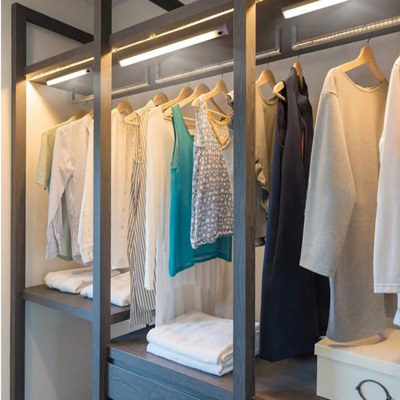 LED Light Under Cabinet Lights For Kitchen Hand Sweep Switch PIR Motion Sensor Closet Wardrobe Lamp 30/40/50cm Led Night Light