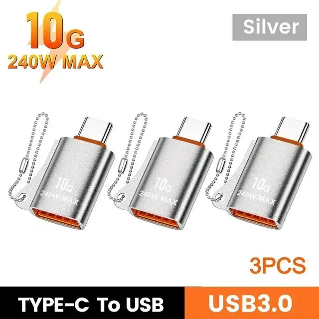 USB To Type-C Adapter 10A OTG USB 3.0 Type C Male To USB Female Converter Fast Charging Data Transfer For Macbook iphone Samsung