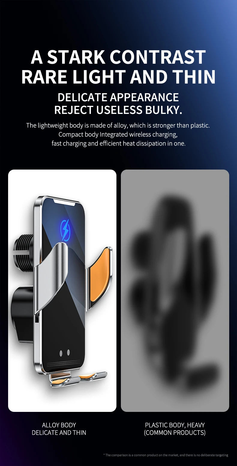 Car Wireless Charger Magnetic Auto Car Mount Phone Holder For iPhone 14 13 12 Samsung Infrared Induction 15W Fast Charging