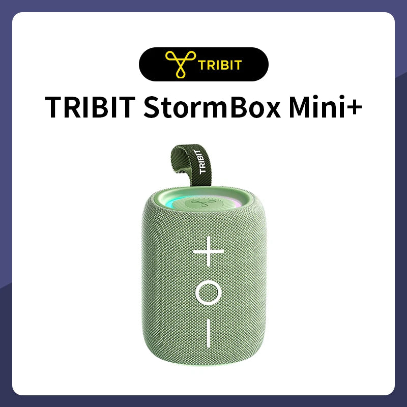 TRIBIT StormBox Mini Bluetooth Speaker, 12W 360° Sound With XBass, LEDs, 12 Hours playtimes, IPX7 Waterproof, For Hiking/Outdoor