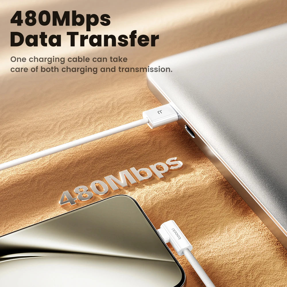 Toocki 100W Elbow 90 Degree USB A to Type C Fast Charging Cable 6A USB C Data Cable For Huawei Samsung Xiaomi Iphone16 15 Tablet