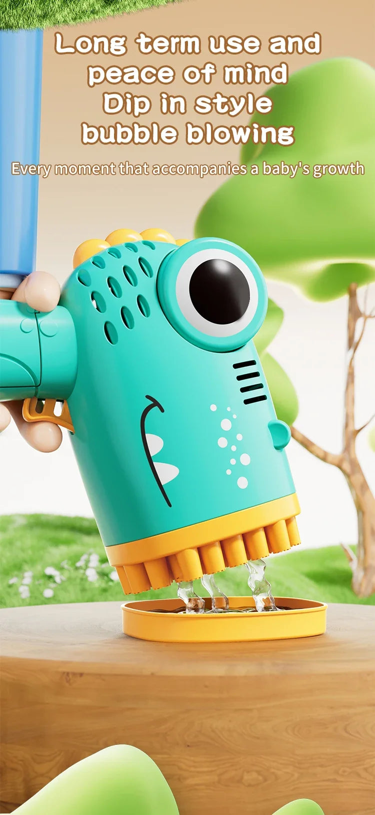 40 Hole Dinosaur Bubble Machine Children's Gift Continuous Bubble Making Wedding Outdoor (Excluding Bubble Liquid and Battery)