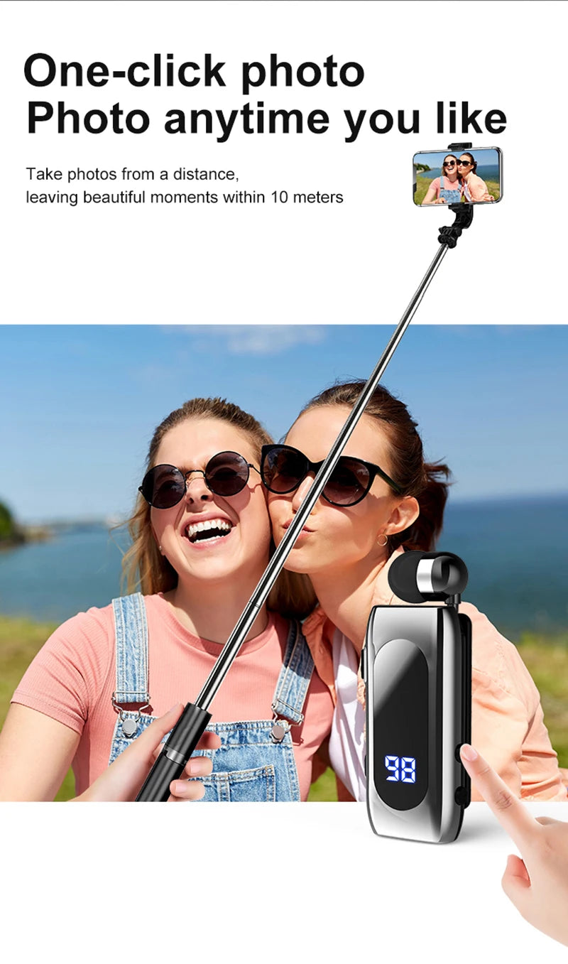 New K88 Lavalier Business Headset Bluetooth 5.4 Bass Earphone Call Vibration Reminder+Voice Number Reporting Wireless Headphone