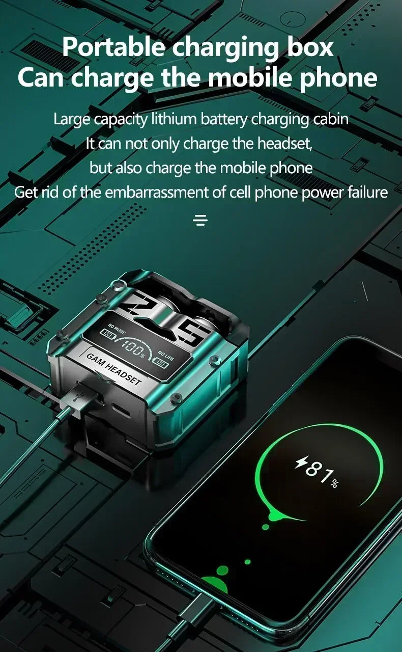 TWS Wireless Headphones Earphones Bluetooth Touch Control Noise Reduction Stereo Waterproof Earbuds Headsets