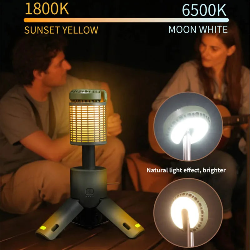 Folding Camping Light Portable Telescopic Lanterns Built-in 10000mAh Outdoor Waterproof Magnetic Lamp With Triangle Stand Base