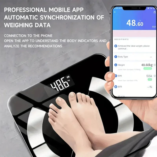 1pc intelligent body fat scale, high-precision wireless electronic weight scale, high-definition display, health data analysis