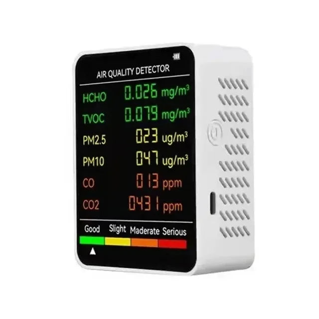 6 In 1 Air Quality Monitor Multifunctional Automatic Display Indoor Office Wall Hanging Screen Display Air Detector Household