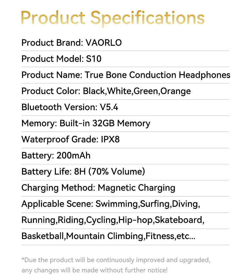 IPX8 True Waterproof Bluetooth 5.4 Swimming Diving Bone Conduction Headphone 32GB MP3 Player Summer Sports Cycling Music Headset