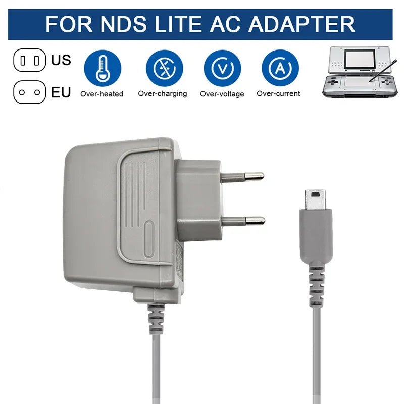 AC 100-240V Charger Travel Wall EU US Plug Charger Adapter Power Supply for Nintendo DSL DS Lite NDSL AC Adaptor Accessoires
