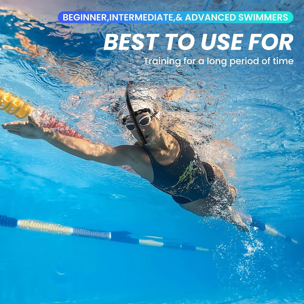 Original Center-Mount Swimmer's Snorkel for Lap Swimming and Swim Training Silicone Mouthpiece One-Way Purge Valve