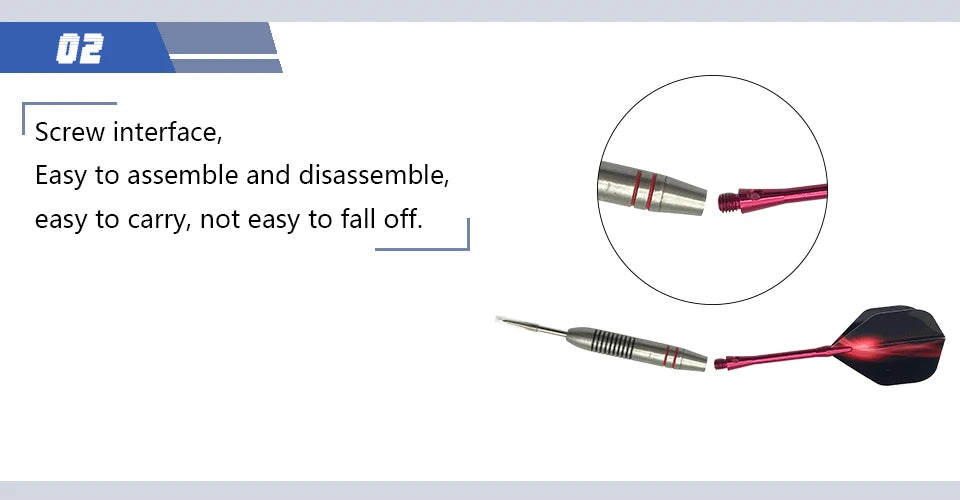 3pcs/1set Of 24g Stainless Steel Dart Needle Anti-fall Fine Aluminum Rod Red Aurora Wing Adult Training Entertainment Games