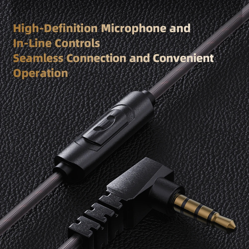 Dynamic Surround Sound Bass Earphones Earbud 3.5MM AUX In-Ear Monitor Headphones HIFI Noise Cancelling Sport Headset