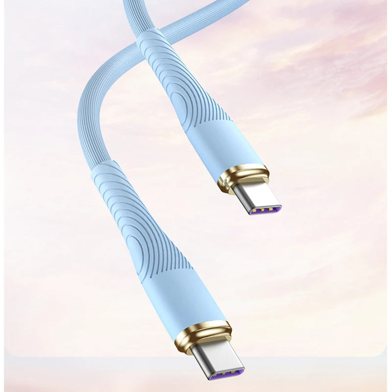 PD 100W Type C To Type C Charge Cable Liquid Silicone For Xiaomi 13 Huawei Samsung S6 MacBook Charge For Ipad Pro Charger Cable