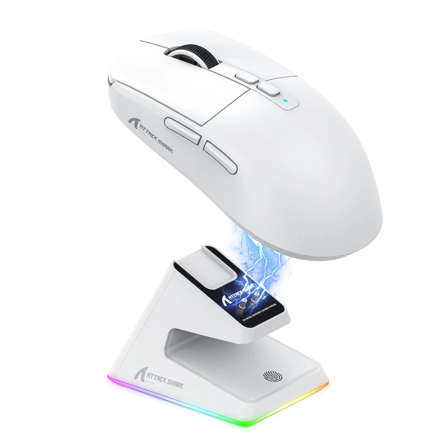 X6 PAW3395 Bluetooth Mouse,2.4 Tri-Mode Connection, RGB Touch Magnetic Charging Base, Macro Gaming Mouse