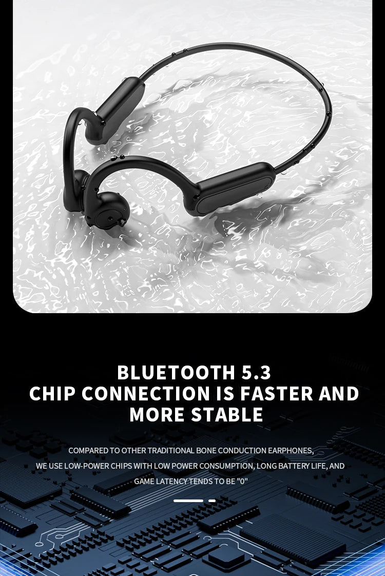 NEW Real Bone Conduction Sport Headphone Wireless Earphone Bluetooth-Compatible Headset Hands-free with Mic for Running