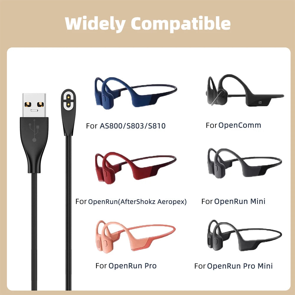 Type C/USB Charger Cable for Aftershokz Aeropex AS800 S803 S810 Bone Conduction Headphone Magnetic Adapter for Shokz OpenRun Air