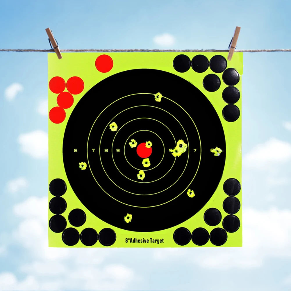 100-10PCS 8-inch Splatter Target High Visibility Adhesive Shooting Target Stickers Reactive Hunting Shooting Training Paper