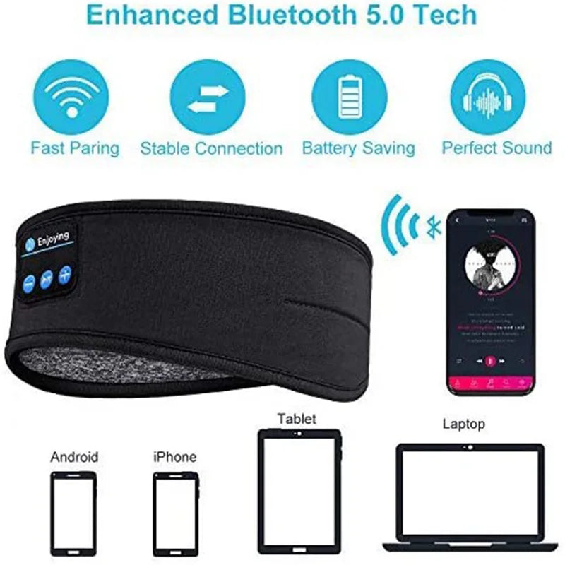 Wireless Bluetooth Speaker Headscarf Wireless Music Sleep Headset Sports Headband Built-in Sleep Music Eye Mask Travel Headset