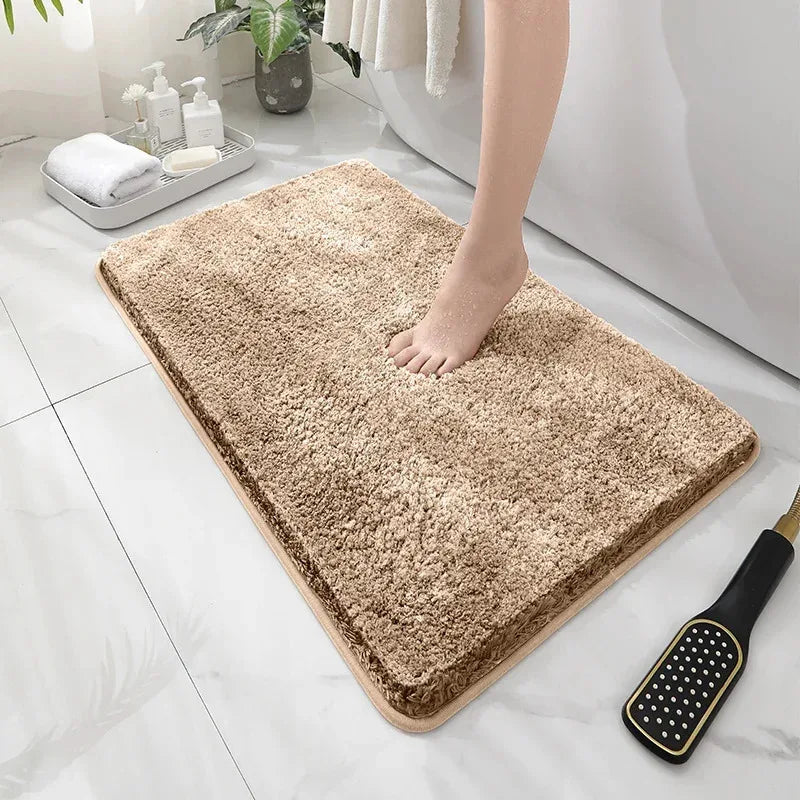 2PCS Soft Comfortable Thick Plush Floor Mat,Bathroom Floor Rug,Bedroom Carpet,Living Room Mat,Water Absorption Anti-Slip