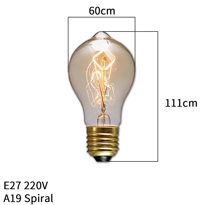 4pcs/lot Retro Edison Light Bulb E27 220V 40W ST64 G80 G95 T10 T45 T185 A19 A60 Filament Light Vintage Ampoule Edison Lamp