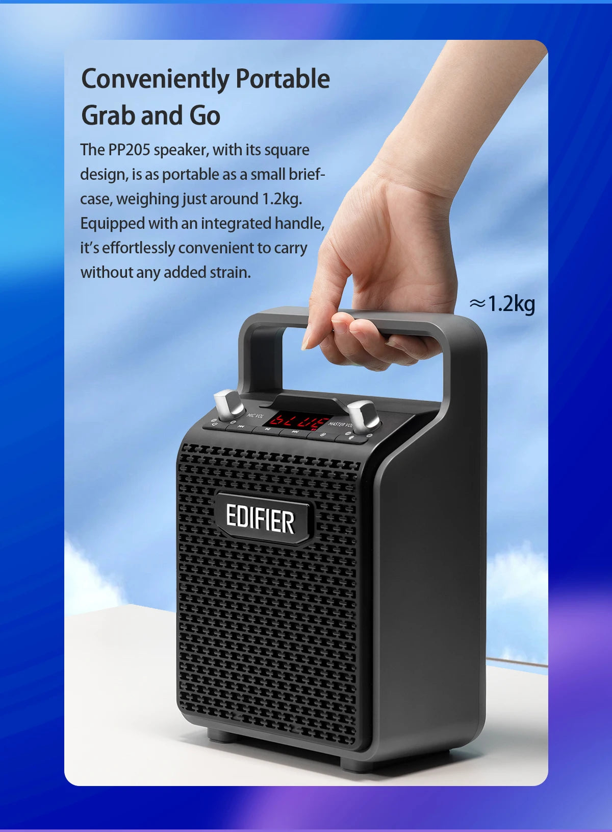 Edifier PP205 Outdoor Portable Bluetooth Speaker Line In USB TF Card Inputs 8 Hours Playback Support Wird Mic Karaoke Speaker