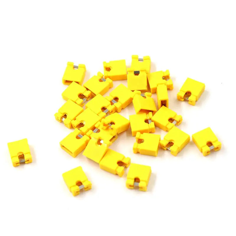 100PCS Pitch jumper shorted cap & Headers & Wire Housings 2.54MM SHUNT Black Yellow White Green Red Blue Opening Hole