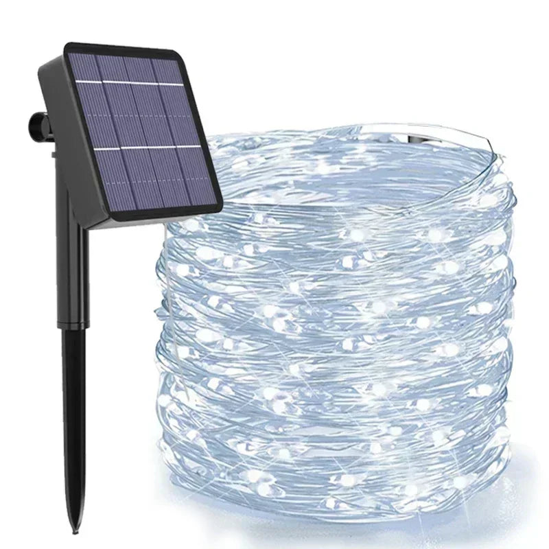 2 Pack Solar Fairy Lights 300LED Solar String Lights Outdoor Waterproof 8 Modes Copper Wire Twinkle Light